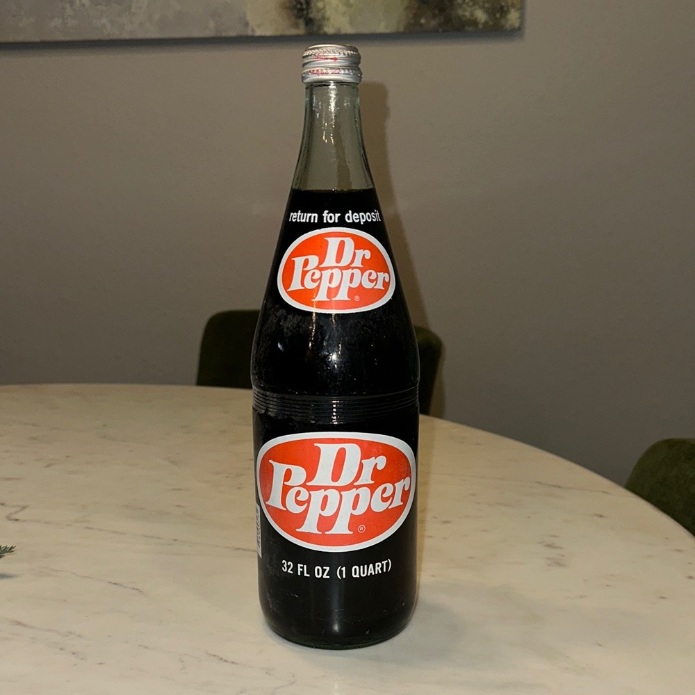 Vintage Dr Pepper Glass Bottle -